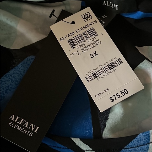 NWT Alfani Printed Point-Hem Top, Created for Macy's 3X - Picture 7 of 8